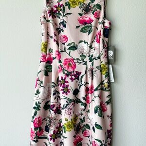 Vince Camuto Pink Floral Dress Sleeveless w/pockets